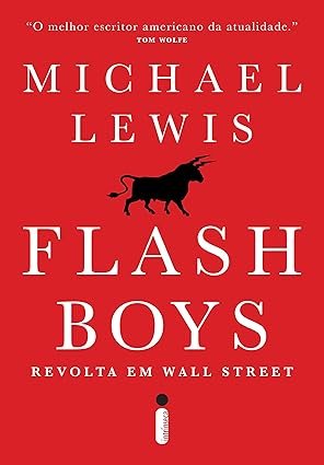 “Capa do livro Flash Boys de Michael Lewis sobre Wall Street e alta frequência”